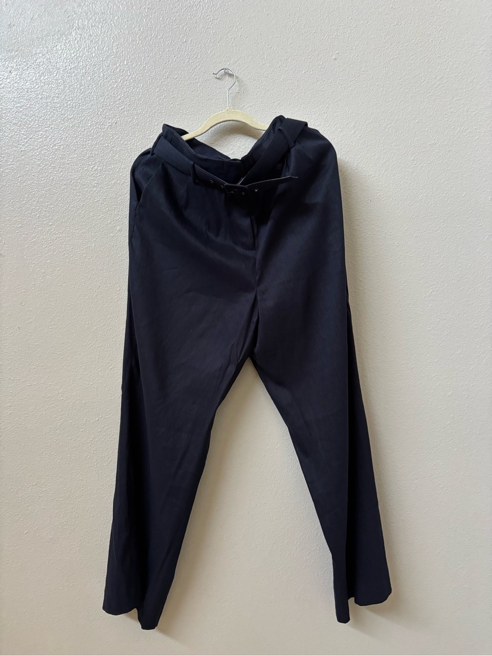 Alex Marie Black Men's Chinos with Belted Waist